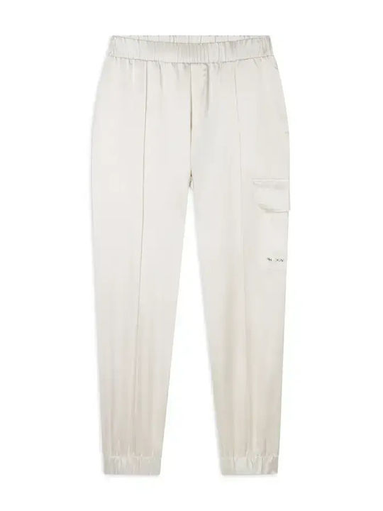 Women's Fabric Trousers Ecru
