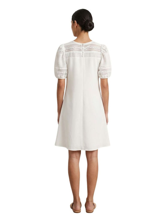 Naf Naf Perrine Women's Dress Ecru Lace A-line Xs