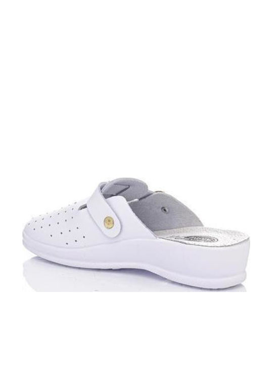 Sunshine Women's Leather Anatomic Clogs White