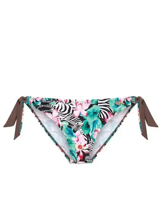 Bikini Slip με Κορδονάκια Καφέ