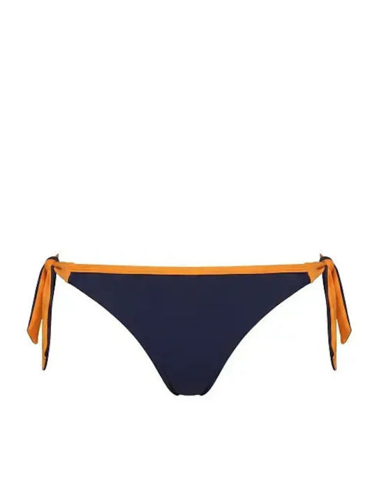 Bikini Slip with Laces Orange Navy