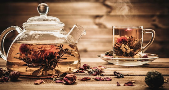 White Blooming Tea Green Tea Gold Bar Evening Jasmine