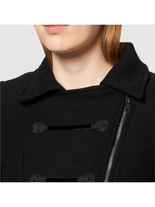 Naf Naf Alili Classic Women's Wool Black Coat S