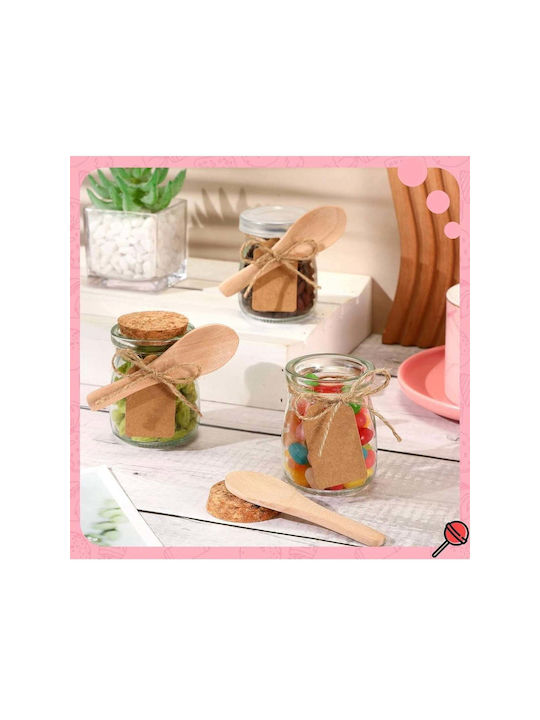 SteweHome Set of 3 General Use Glass White Jars with Cork 100ml