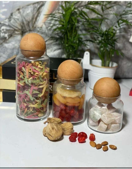 SteweHome Set of 3 General Use Glass Orange Jars with Lid