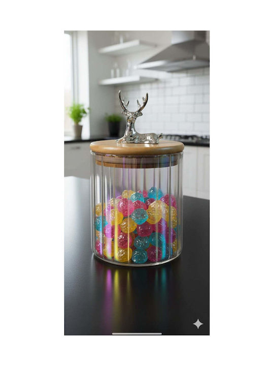 SteweHome Set of 2 Pieces Glass Cereal Jars with Lid 750ml