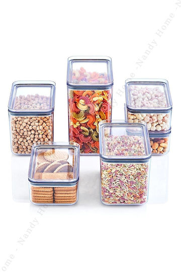 SteweHome Set 3 Stück Lebensmittelgläser Allgemeine Verwendung mit Kunststoffdeckel Orange 1750ml