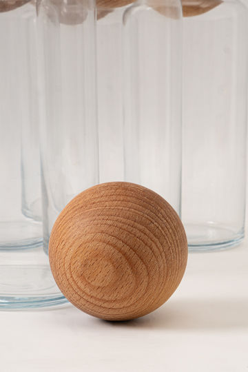 SteweHome Set of 12 General Use Glass Brown Jars with Cork 1300ml