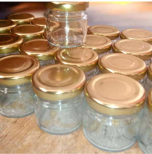 SteweHome Set of 25 General Use Glass Jars with Orange Lid 4.3x4.3cm