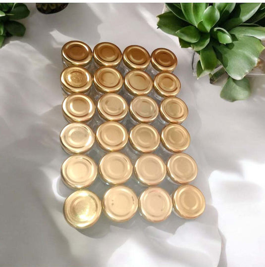 SteweHome Set of 25 General Use Glass Jars with Orange Lid 4.3x4.3cm