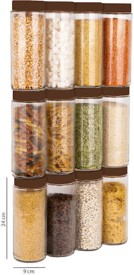 SteweHome Set of 12 General Use Glass Orange Jars with Lid 1500ml