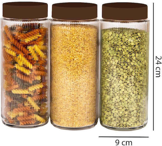 SteweHome Set of 12 General Use Glass Orange Jars with Lid 1500ml