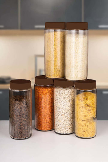 SteweHome Set of 12 General Use Glass Orange Jars with Lid 1500ml