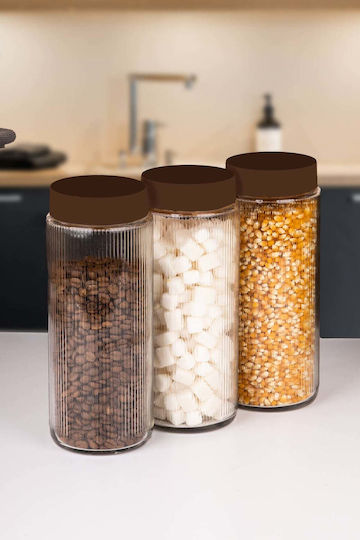 SteweHome Set of 12 General Use Glass Orange Jars with Lid 1500ml