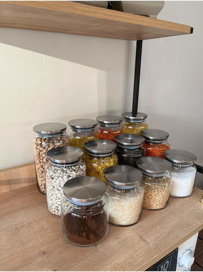 SteweHome Set of 12 General Use Jars with Metallic Lid 500ml