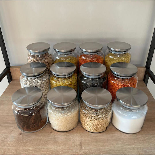 SteweHome Set of 12 General Use Jars with Metallic Lid 500ml