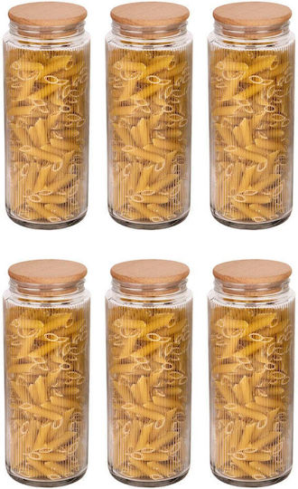 SteweHome Set of 12 General Use Glass Brown Jars with Lid 1500ml