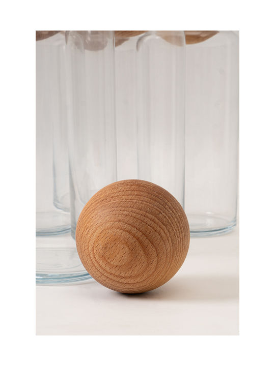 SteweHome Set of 6 Glass Brown Jars for Coffee Tea Pasta with Cork 1300ml