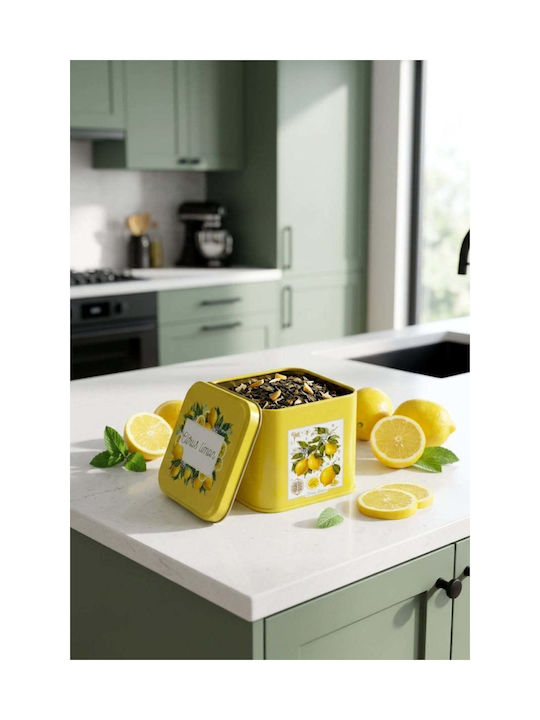 SteweHome General Use Vase with Metallic Yellow Lid 9x9cm