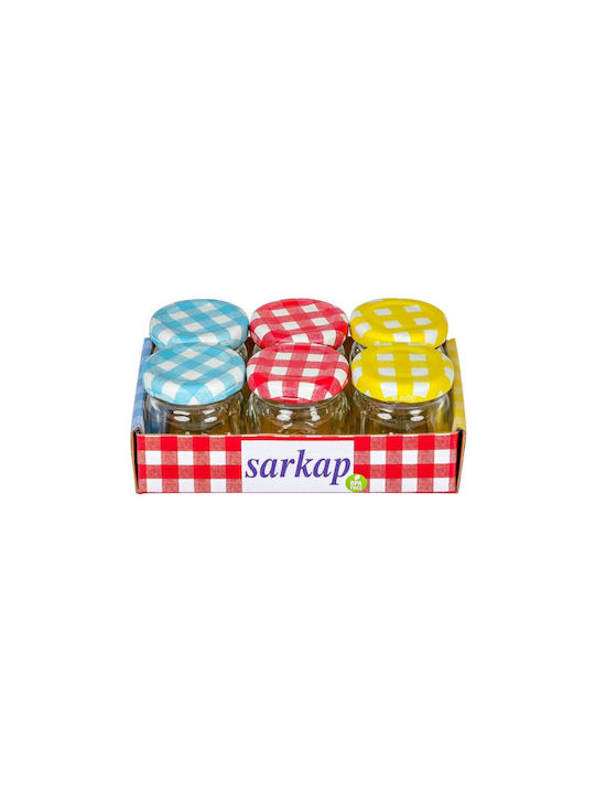 SteweHome Set of 6 General Use Jars with Lid and Stand Glass 40ml