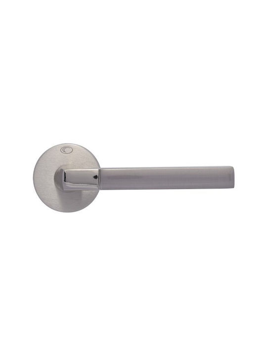 Convex WC Lever With Rosette 2095 Pair With Mouthpiece Nickel Matt