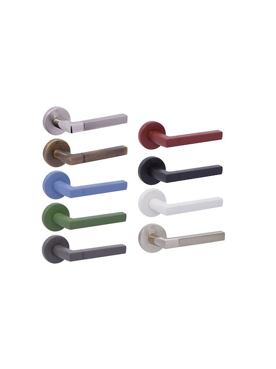 Convex WC Lever With Rosette 2095 Pair With Mouthpiece Nickel Matt