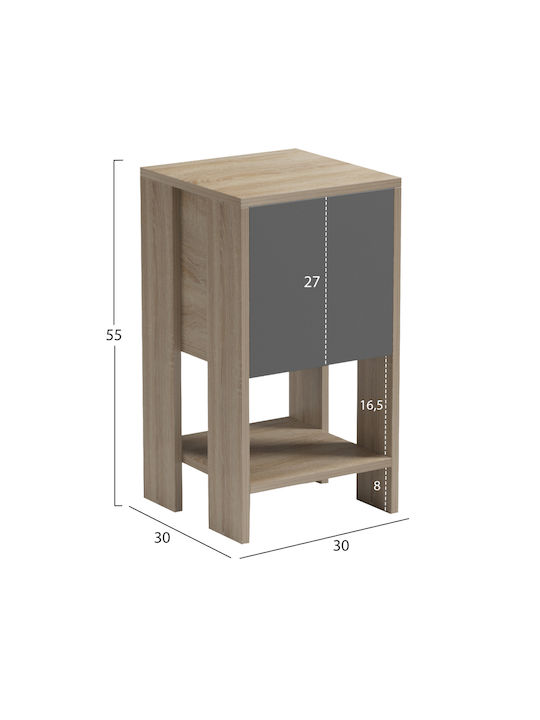 Nachttisch Argus Holz Beiges 30x30x55cm