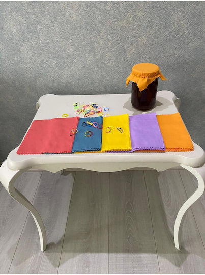 Stewehome Set Of 25 Pieces Of Fabric Jar Lid Covers Multicolour With Multicolour Fixing Elastic