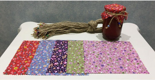 Stewehome Set of Fabric Jar Lid Covers Beads Jar 370 Ml Purple