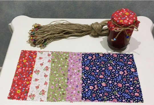Stewehome Set Of Fabric Jar Lid Covers Beads Jars 370 Cc Cream