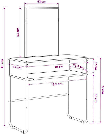Schreibtisch Artisan Holz Eiche 81x40x131cm