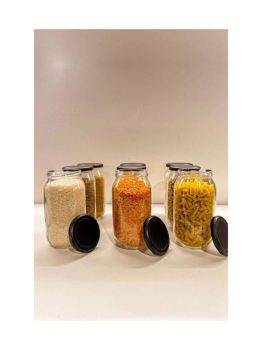 SteweHome Ste-041513-P41513 Spice Jars Glass Black 9 Pieces
