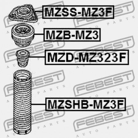 Μπροστινό Αμορτισέρ Rebound Mazda 3 Bk 2003-2006 Eu Br5g-34-111a