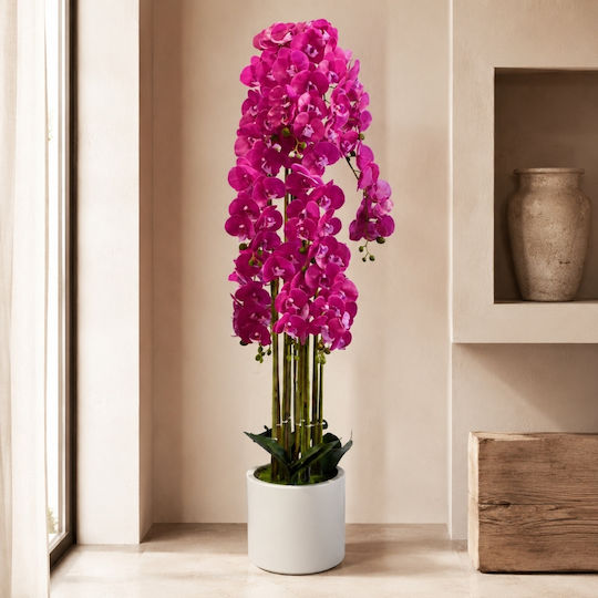 Orhidee Artificială Fucsia 150cm Plantă În Ghiveci 87555-1