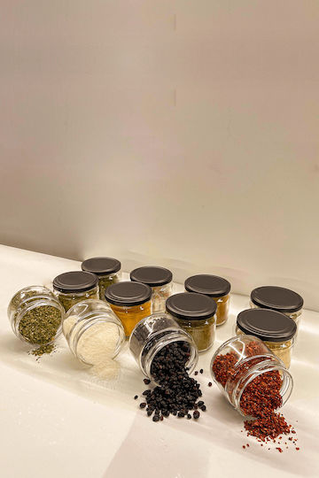 SteweHome Ste-041417-P41417 Spice Jars Glass Black 12 Pieces