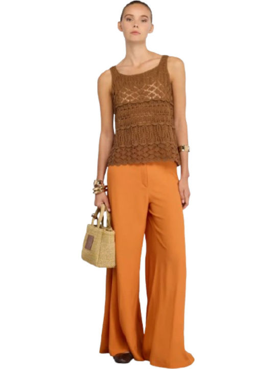 Women's Cotton Sweater Brown S6SF01 T89 1