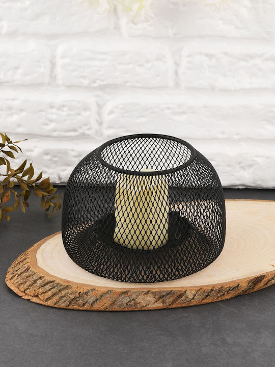 SteweHome Metal Candle Holder In Black Colour 10x10cm