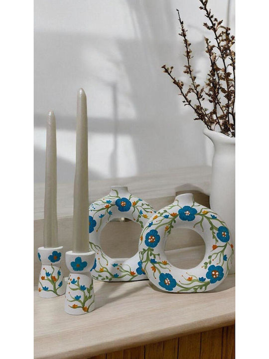 SteweHome Set Ceramic Candle Holders 17x19cm 4 Pieces