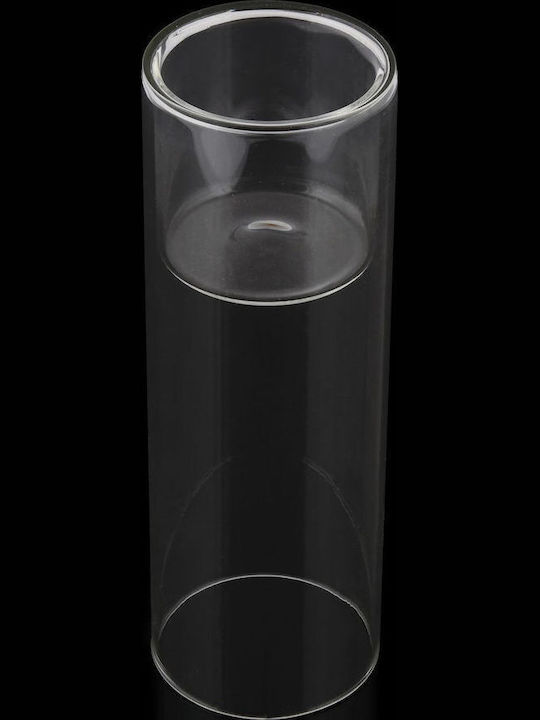 SteweHome Glass Candle Holder In White Colour 7x7x20cm
