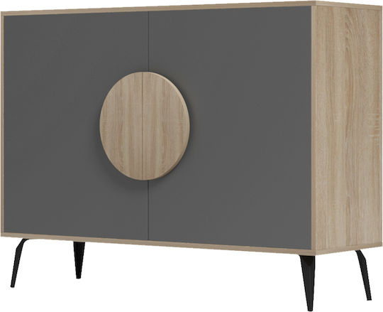 Буфет Savore от Дърво и Метал Сив 110x35.5x82cm
