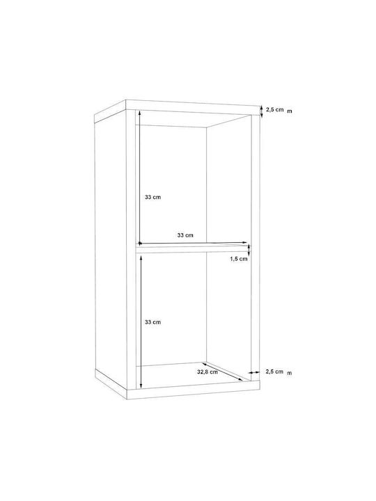 Wall Mounted Wooden Green Bookcase 38x33x73cm