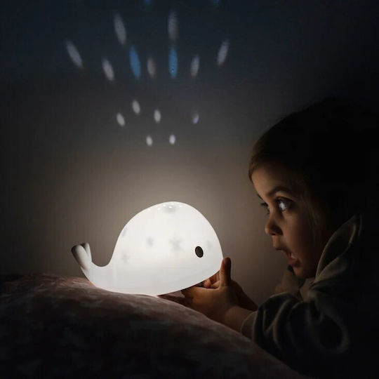 Flow Led Παιδικό Φωτιστικό Projector Moby με Προβολή Αστεριών Λευκό