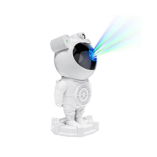 Led Rotating Kids Lamp Projector with Star Projection White 23.5x11.7x11.7cm