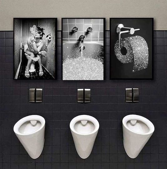 Leinwand Wandposter Ohne Rahmen 3x 50x70cm Frau Im Badezimmer