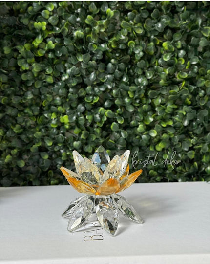 Stewehome Decorative Object Foot Shape Lily Glass Amber Colored Yellow 5x5 Cm