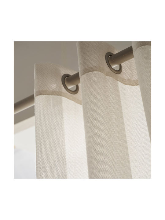 Gofis Home Κουρτίνα με Τρουκς Beige Beige 509x280εκ.