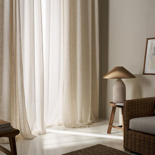 Gofis Home Κουρτίνα με Τρέσα Linen Linen 295x140εκ.