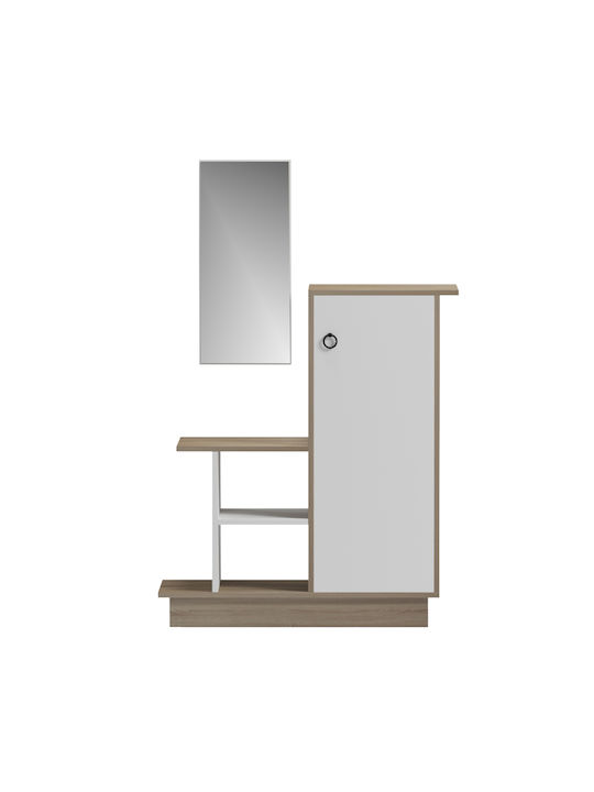 Mobilier Hol Cu Oglindă și Suport Pentru Pantofi Alb 80x30x90εκ.