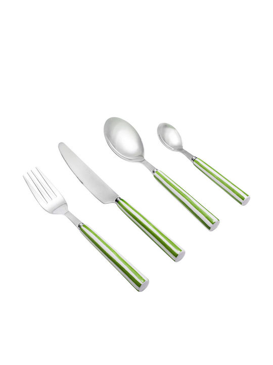 Estia Ligne Green Cutlery Set Stainless Steel Green 16 Pieces