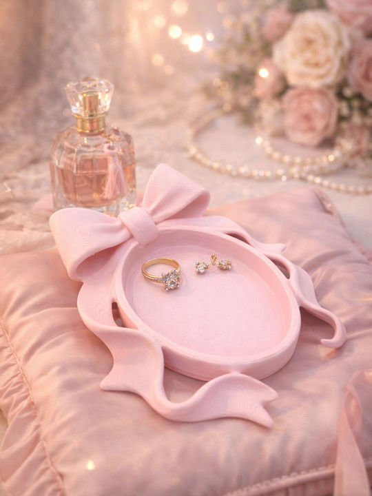SteweHome Plastic Pink Jewellery Tray 15x14x15cm
